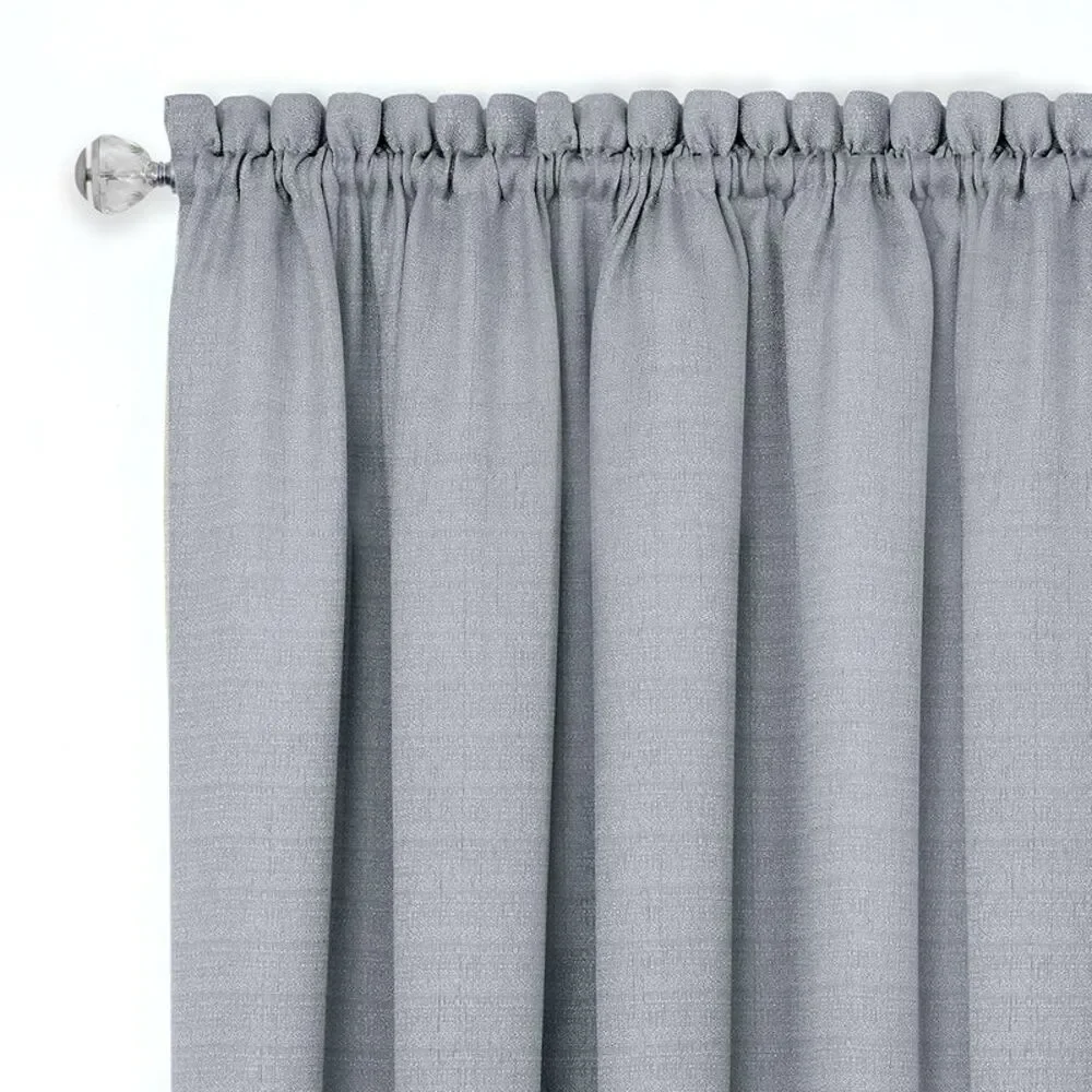 Woven Trends Two-Tone Window Curtain Tier Pair & Valance Set, Double Layer Small